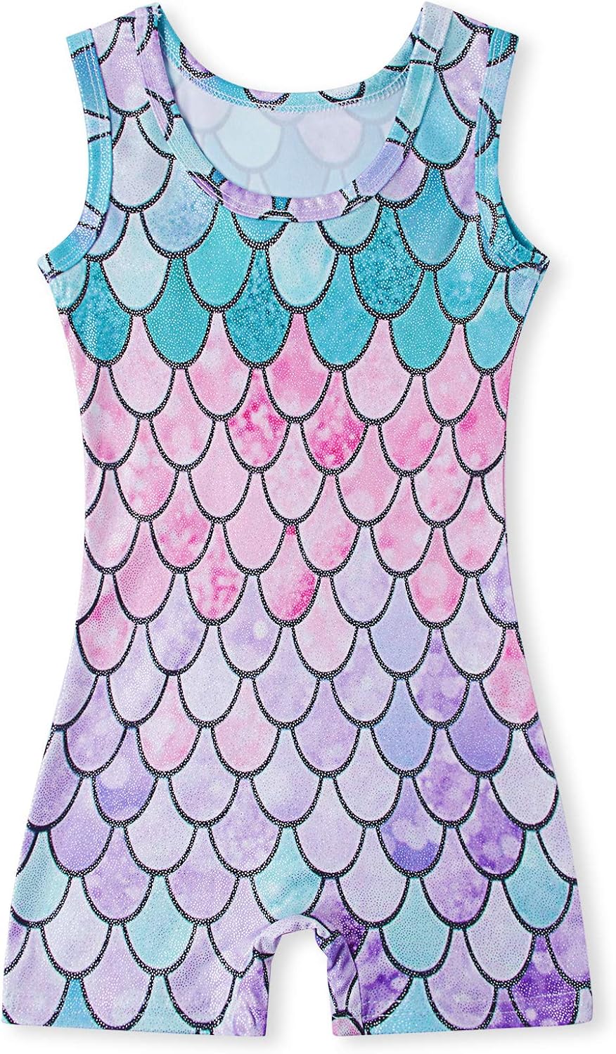 TUONROAD Girls Gymnastics Leotards with Shorts Dance Ballet Unitard Sparkly Biketard for 2-10T: Clothing