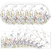 40 PCS Wildflower Paper Plates and Napkins Spring Floral Party Supplies Disposable 9 Inch Wildflower Party Plates Napkins Tableware Set for Spring Summer Picnic Wedding Birthday Tea Parties, Serves 20