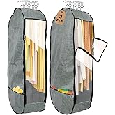 2PCS 50”Garment Bags for Hanging Clothes,Chakera Large Breathable Garment Bag for Closet Storage with 10”Gusseted,Clear Clothing Storage Garment Cover for Dress Sweater with Double Zipper,Grey