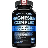 Nutratology Magnesium Complex - Glycinate, Malate, L-Threonate & Taurate With Vitamin B6 + Bioperine For Enhanced Absorption