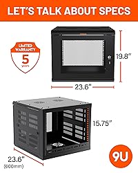 ECHOGEAR 9U Network Rack - Enclosed Wall Mount Rack