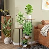 Bamworld 4 Tier Indoor Plant Stand Metal Shelf Brown view 4
