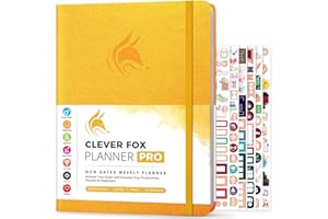 Clever Fox Planner PRO – Weekly & Monthly Life Planner to Increase Productivity, Time Management and Hit Your Goals, 8.5x11″ (Amber Yellow)