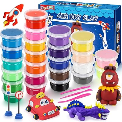 iFergoo Air Dry Clay 24 Colors Modelling Clay with Tools
