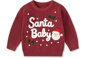 LIFAky Toddler Baby Girl Boy Christmas Sweater Kids Outfit Pullover Knit Crewneck Long Sleeve Tops Fall Winter 9M-3Y