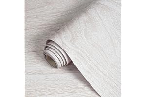 Lativo White Wood Contact Paper for Cabinets and Drawers Wood Grain Peel and Stick Wallpaper for Furniture Table Shelf Liner Self-Adhesive Wallpaper Vinyl Waterproof Easy to Install/Clean 18inW 118inL