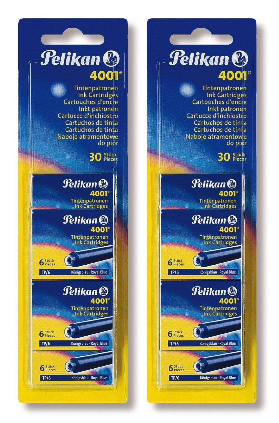 Pelikan 330845 Ink Cartridges Pack of 5 (10 Pack | Cartridge 4001 TP/6, Blue)