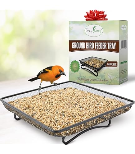Super Idee Comedero De Malla Fina Para El Suelo, Comedero Con Soportes Para El Suelo, Comedero Para Aves Silvestres, Miel, Petirrojos, Gorriones, Erizos, Ardillas, Conejos, Etc