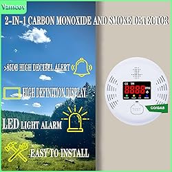 Vzmcov Carbon Monoxide and Smoke Detector Equipped