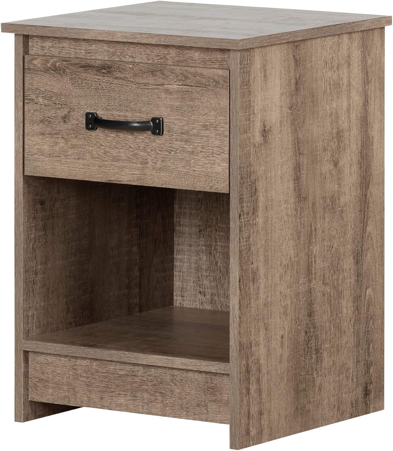 South Shore Tassio 1-Drawer Nightstand-Weathered Oak: Furniture & Decor