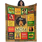 IWADNYI African American Mom Gifts, African American Black Gifts for Mother Women, Black Woman Positive Blanket 60" X 50", Happy Birthday Blankets for Afro Women