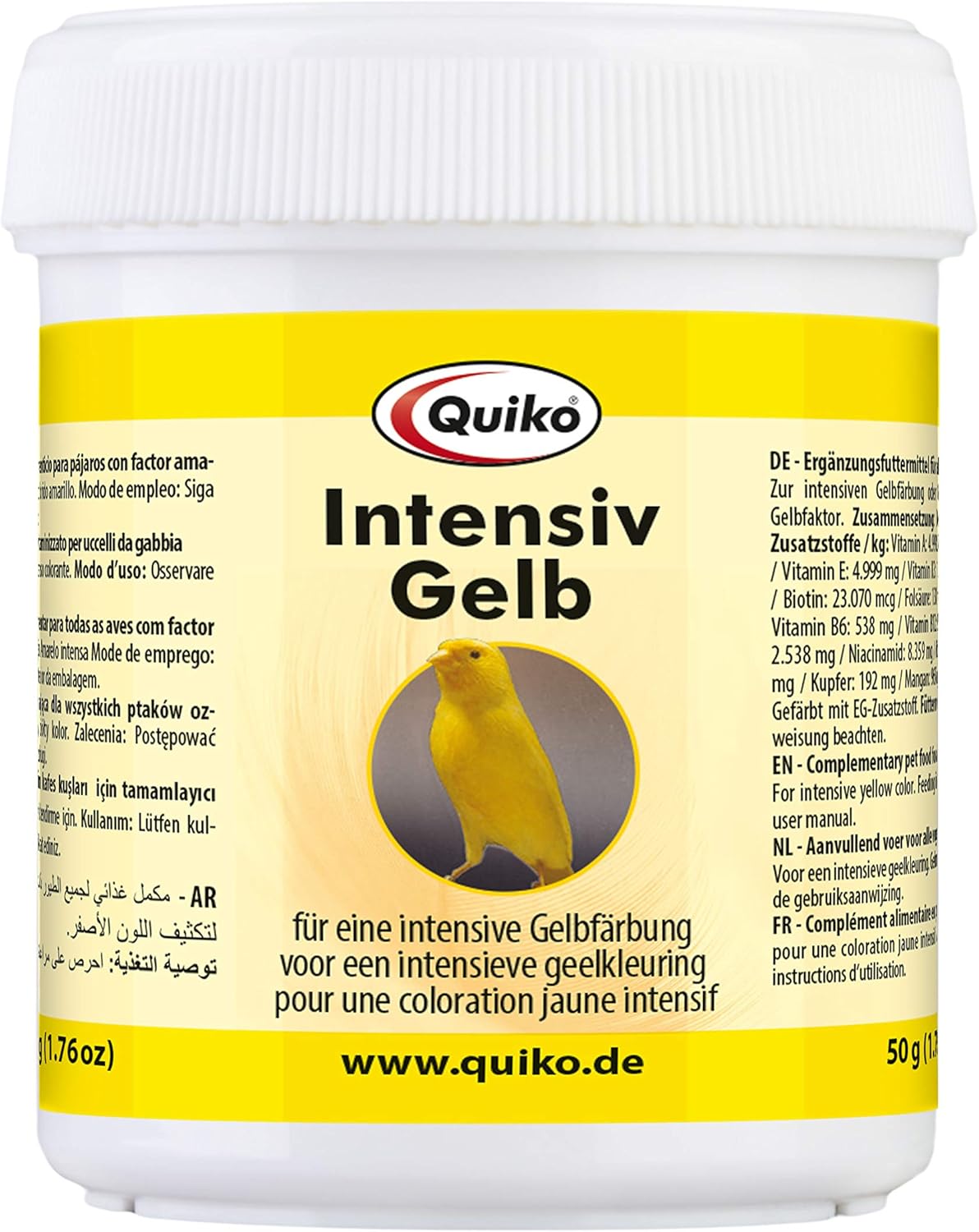 Quiko Intensive Yellow 50 g, Supplementary food for all birds with yellow factor