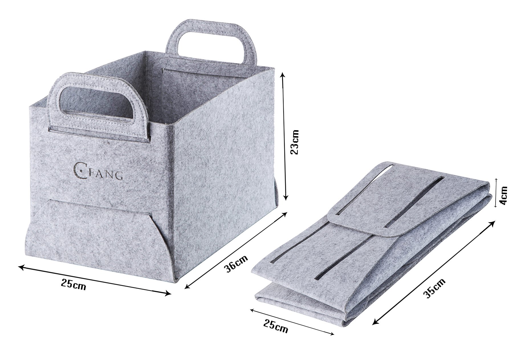 Collapsible Storage Bin Basket Organizing Box Closet Organizer with Handles for Office, Bedroom, Toys, Laundry(Grey)