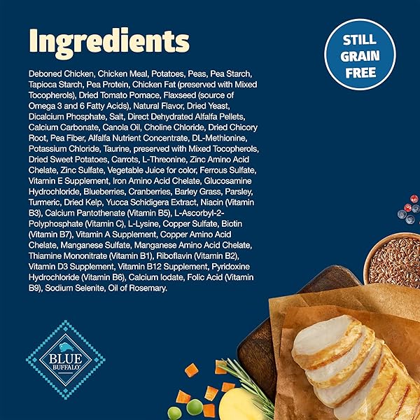 BLUE BUFFALO FREEDOM GRAIN-FREE SMALL BREED DRY DOG FOOD, SUPPORTS HIGH ENERGY NEEDS, MADE IN THE USA WITH NATURAL INGREDIENTS, CHICKEN & POTATOES, 4-LB BAG