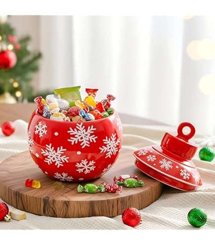 Amazon.com: Lenox 890765 Holiday Ornament Candy Jar, Christmas