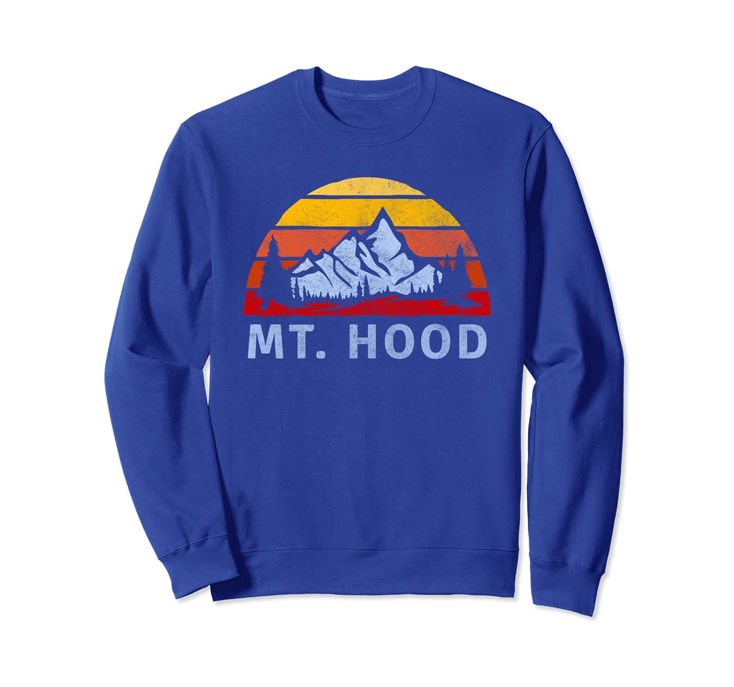Mt. Hood Retro Mountain Sunset Sweatshirt-anz