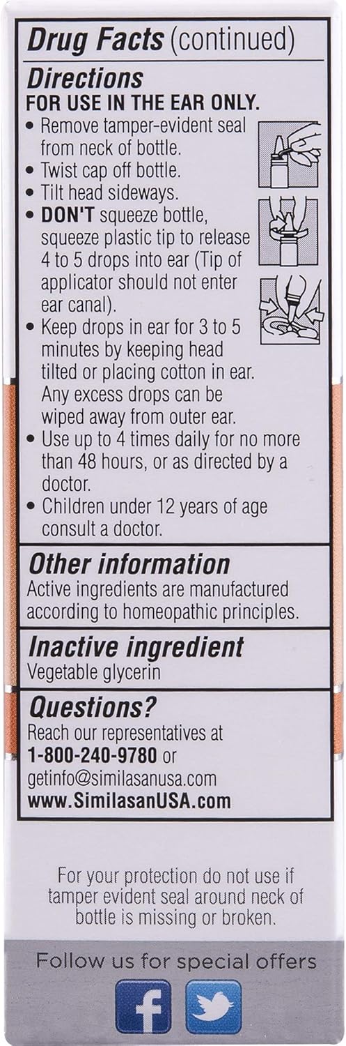 Similasan Earache Relief Ear Drops 10 ml: Health & Personal Care