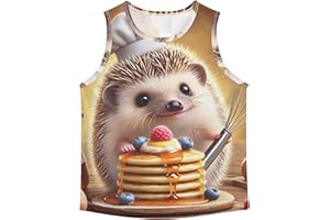 Toddler Tank Tops Boys 3t Kids Teen Funny Hedgehog Pancake Chef Athletic Sleeveless Muscle Tee Youth Fun Print
