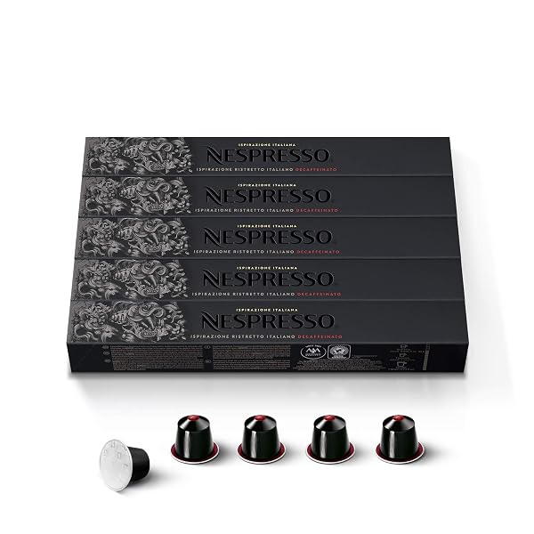 NESPRESSO CAPSULES ORIGINAL LINE, RISTRETTO DECAFFEINATO, DARK ROAST COFFEE, 50 COUNT COFFEE PODS,