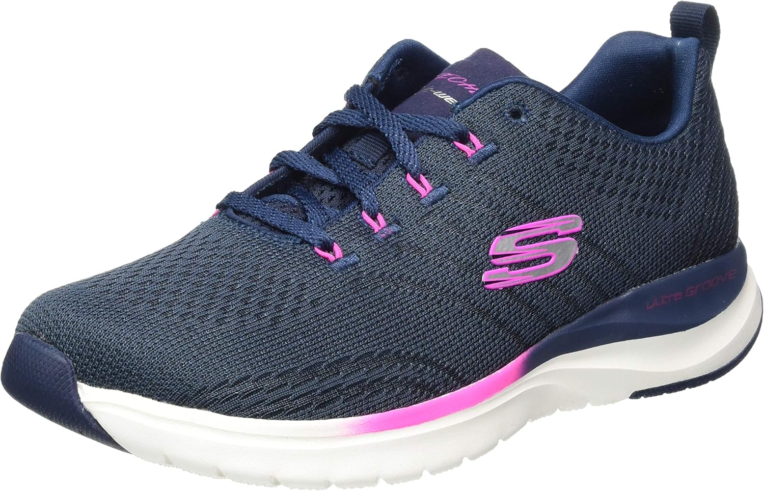 skechers women's sports mesh lace up trainers