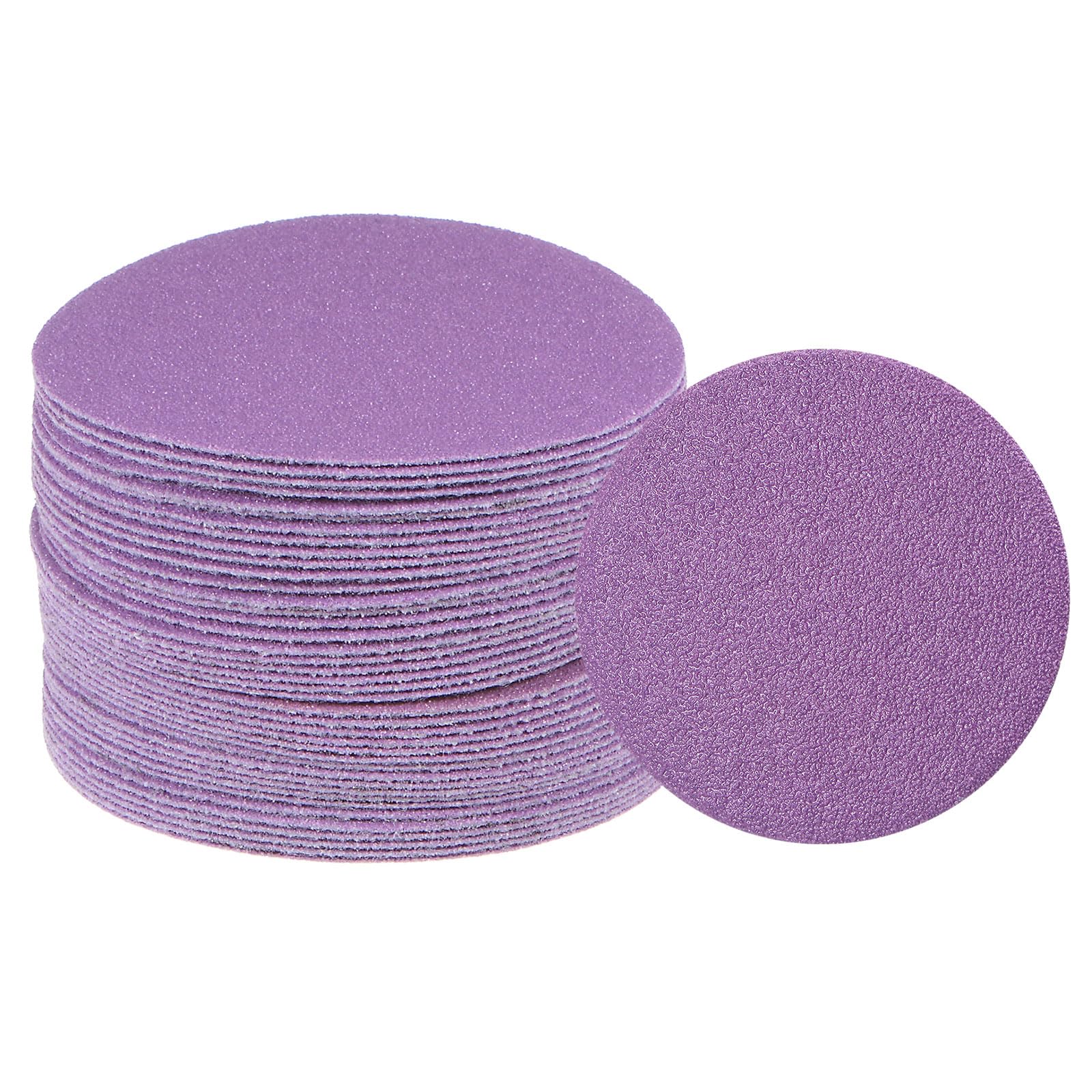 uxcell 40pcs 80 Grit Purple Sanding Discs 3 Inch Hook and Loop Aluminum Oxide Orbital Sanding Pads Paper Wet Dry Polish for Metal Woodworking Drywall
