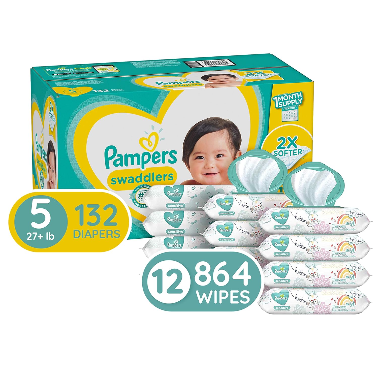 pampers sensitive wipes 864