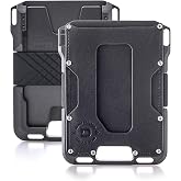 Dango Slim Minimalist Wallet for Men - RFID Blocking - Leather, Jet Black/Slate Grey