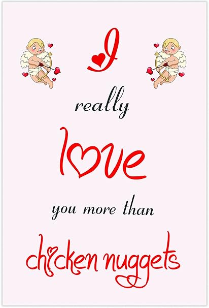 Carte Sur Le Theme Des Pepites De Poule Carte De Saint Valentin Anniversaire Anniversaire De Mariage Carte D Anniversaire Pour Elle Ou Lui Amazon Fr Fournitures De Bureau