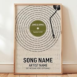 Personalized Song Lyrics Wall Art - Custom Song