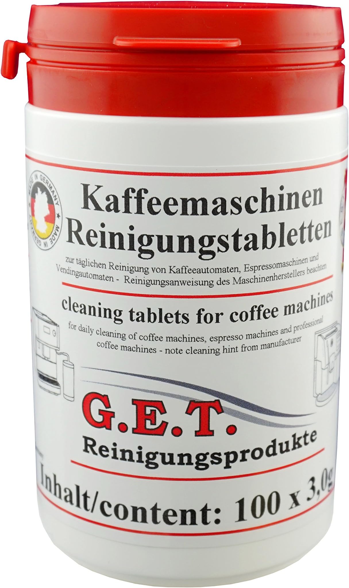 GET special cleaning tablets 100 x 3.0g for coffee machines and espresso maschinen