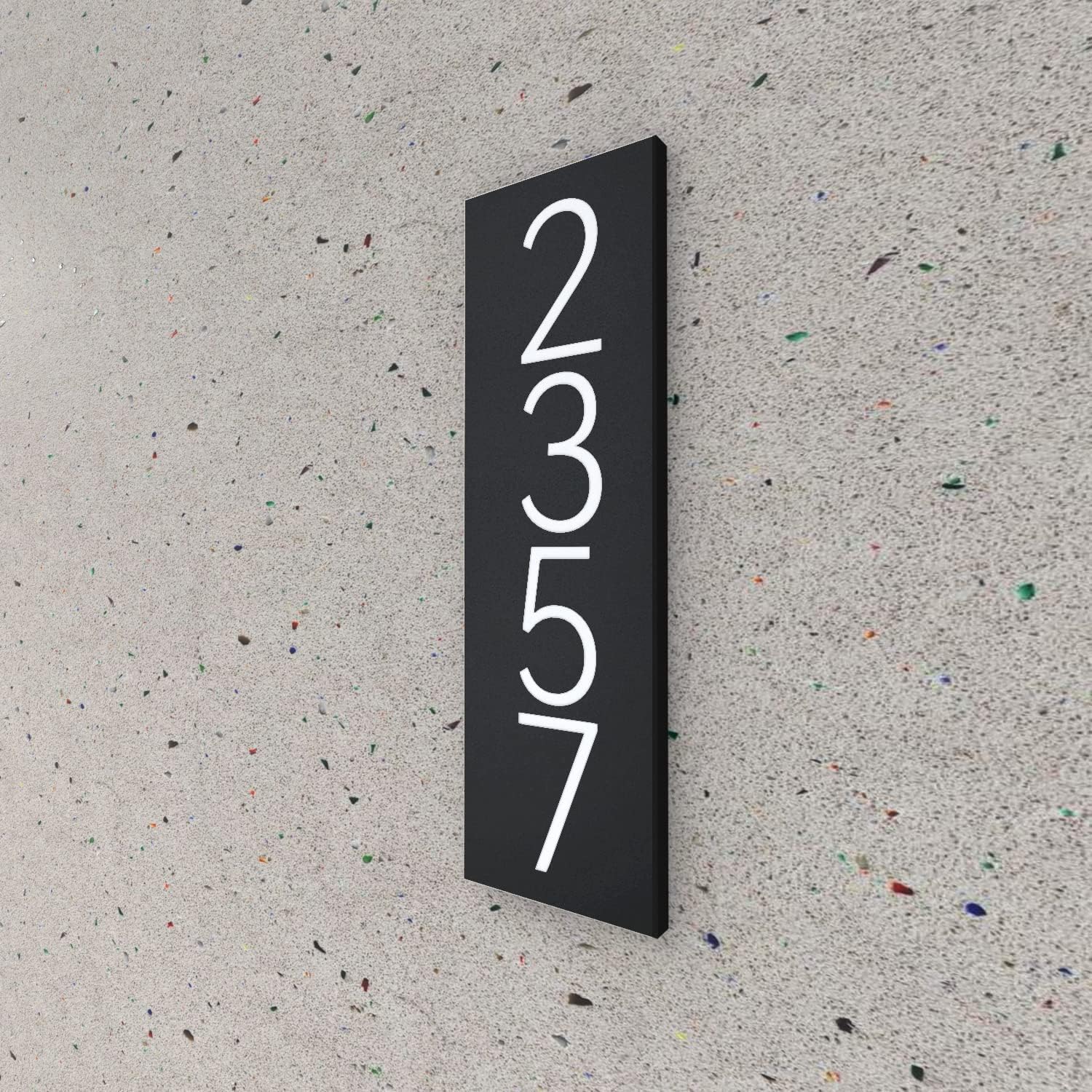 Address Signs - Metal House Number Plaque, Modern Address Number Plate, Home Numbers for outdoor, Stainless Steel Cut Number Sign,House Number for Outdoor (Vertical-4 Numbers)