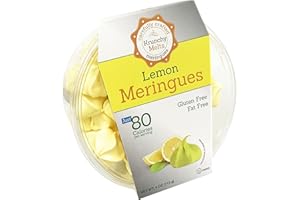 Krunchy Melts Original Meringue Cookies | Lemon Flavor | Only 80 Calories Per Serving | Fat Free, Gluten Free, Dairy Free (4 Oz)