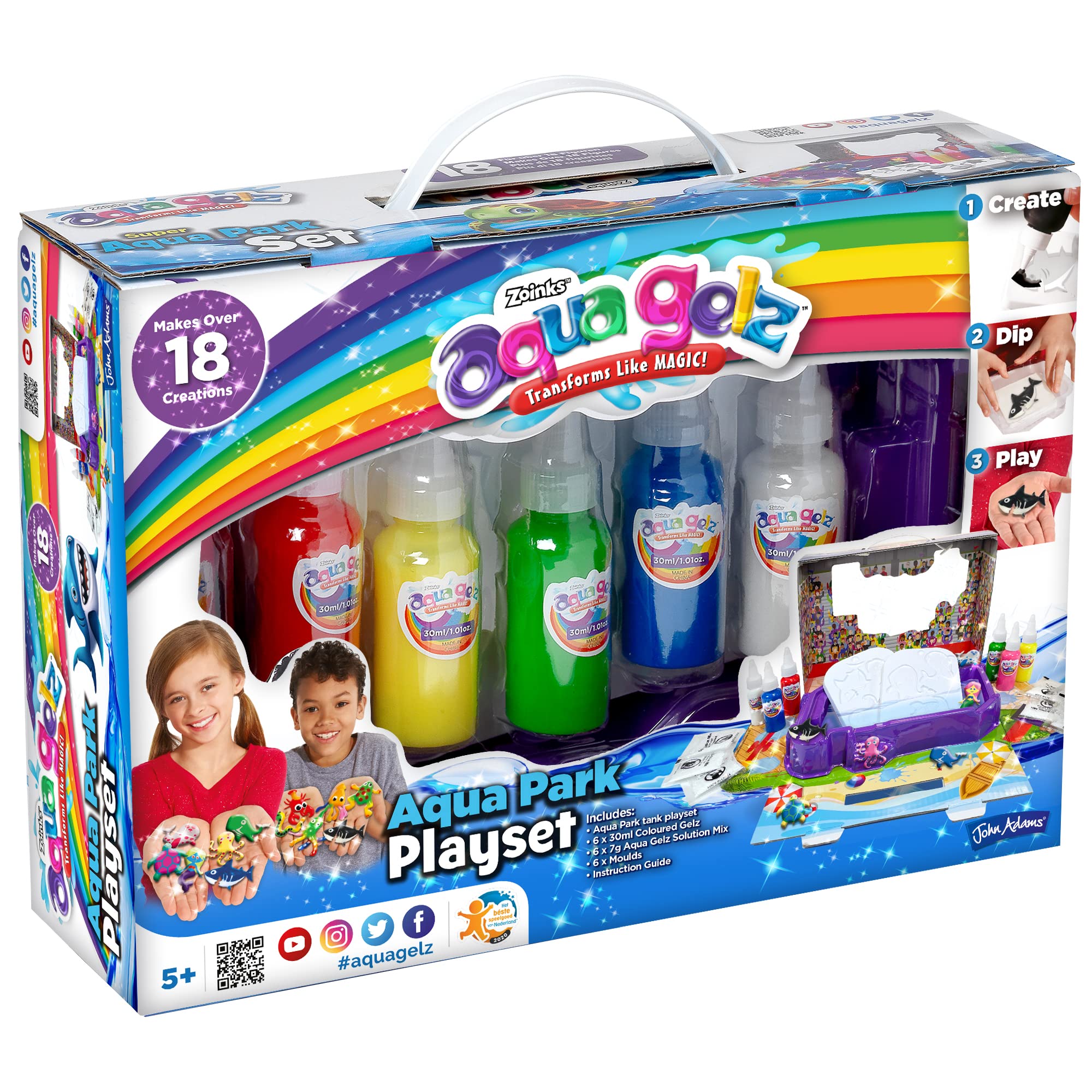 John Adams Aqua Gelz Aqua Park Playset | Create A Magical Fantasy World | Make 18+ Squishy, Colourful Creations | Mess-Free Play | Arts And Crafts For Age 5+ | Great Gift Idea for Birthday & Christmas