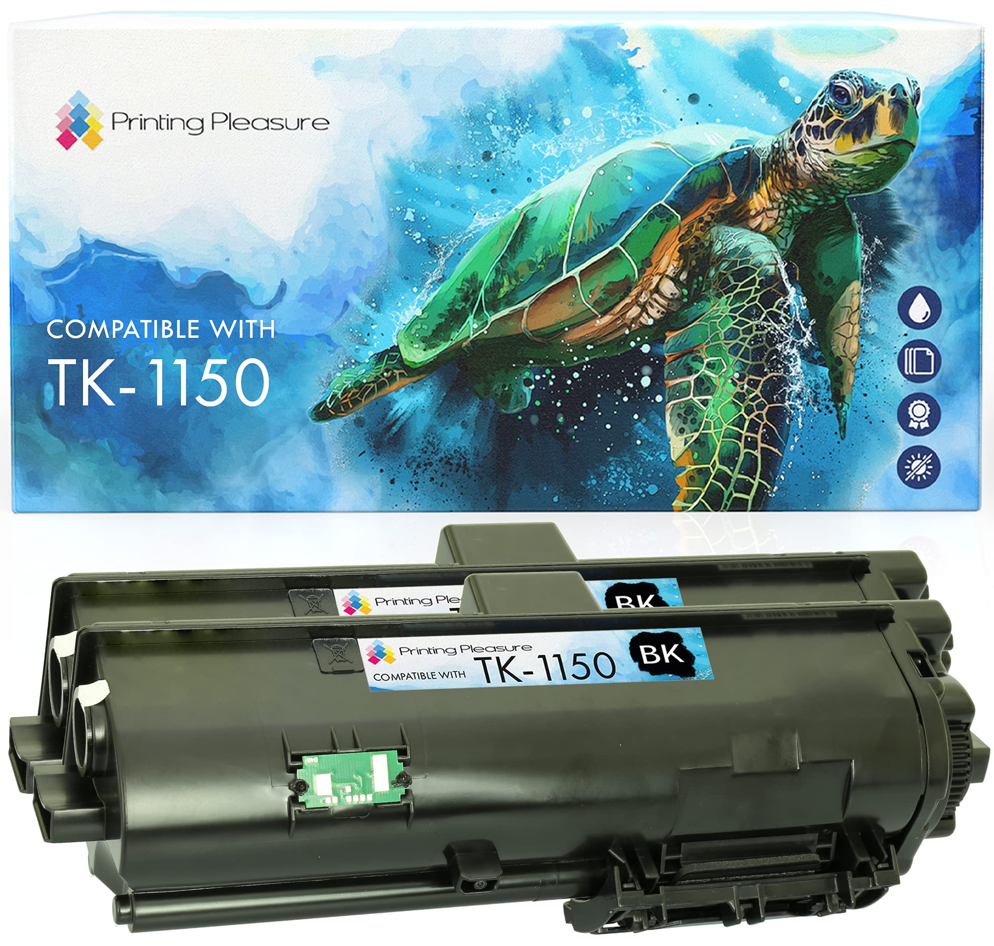 2 Compatible TK1150 Toner Cartridges for Kyocera ECOSYS M2135dn P2235dn P2235dw P2235d M2635dn M2735dw - Black, High Yield (3,000 Pages)