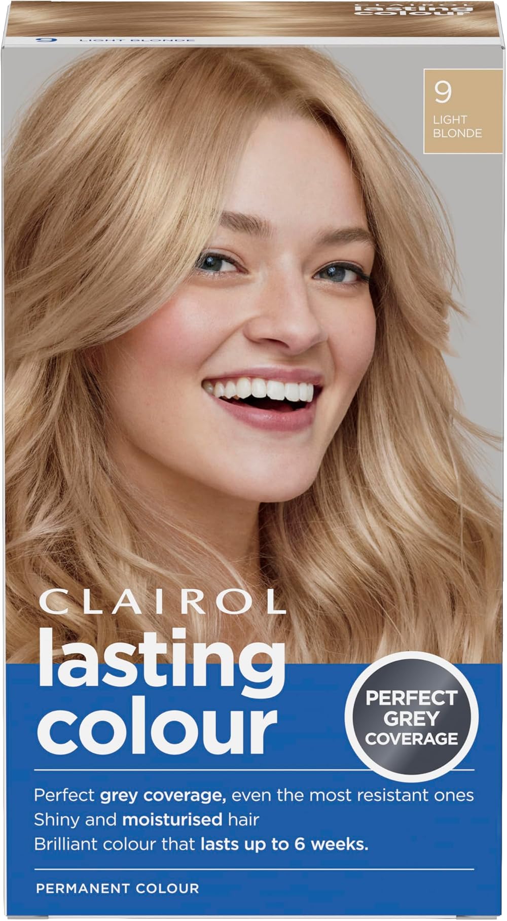 Clairol Lasting Colour Permanent Hair Dye 9 Light Blonde Grey Coverage