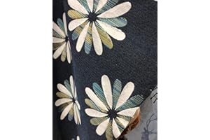 OctoRose Full Size 3 Side Zipper Heavy Duty Chenille Navy Floral Futon Cover Sofa Daybed Mattress Slipcover (Chenille-Navy-Flake, Full Size)