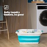 LIVIVO 58L Collapsible Laundry Basket with Handles Turquoise view 3