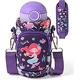 2ooya Water Bottle Carrier Bag with Strap for Kids - Water Bottle Bag Holder with Padded Strap Pocket 10/12/14/16/18Oz for Boys Girls School Walking Hiking Camping