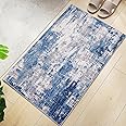 RELEANY Washable Area Rugs 2'x3' Non-Slip Modern Abstract Soft for Living Room Entryway Bedroom, Print Pattern, Blue Grey Navy Gray
