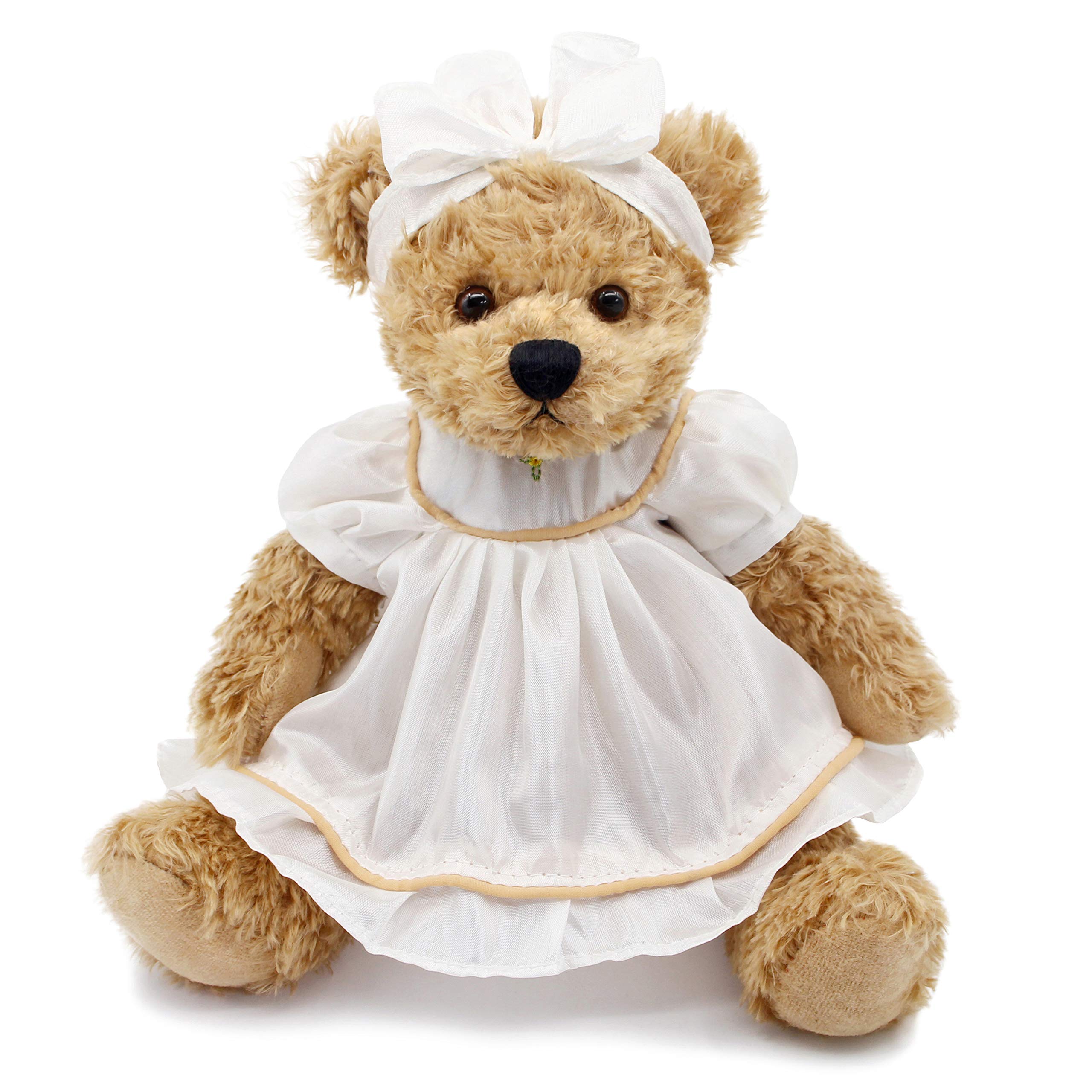 Photo 1 of Oitscute Small Baby Teddy Bear with Cloth Cute Stuffed Animal Soft Plush Toy 10" (White Sleepwear)