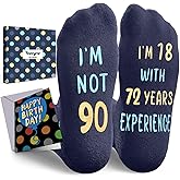 HAPPYPOP Birthday Gifts Idea for Adults - Bday Socks for 85 90 95 100 Year Olds Citizens