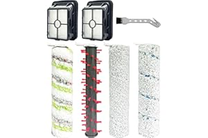 CLEANCRAFTER Replacement Parts for Bissell CrossWave HydroSteam 35151 Wet Dry Multi-Purpose Vacuum, 4 Brush Rollers, 2 HEPA Filters, 1 Cleaning Brush Tool Accessories Kit