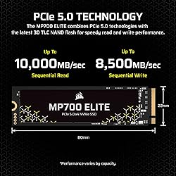 Corsair MP700 Elite 2TB PCIe 5.0 x4 NVMe M.2 SSD