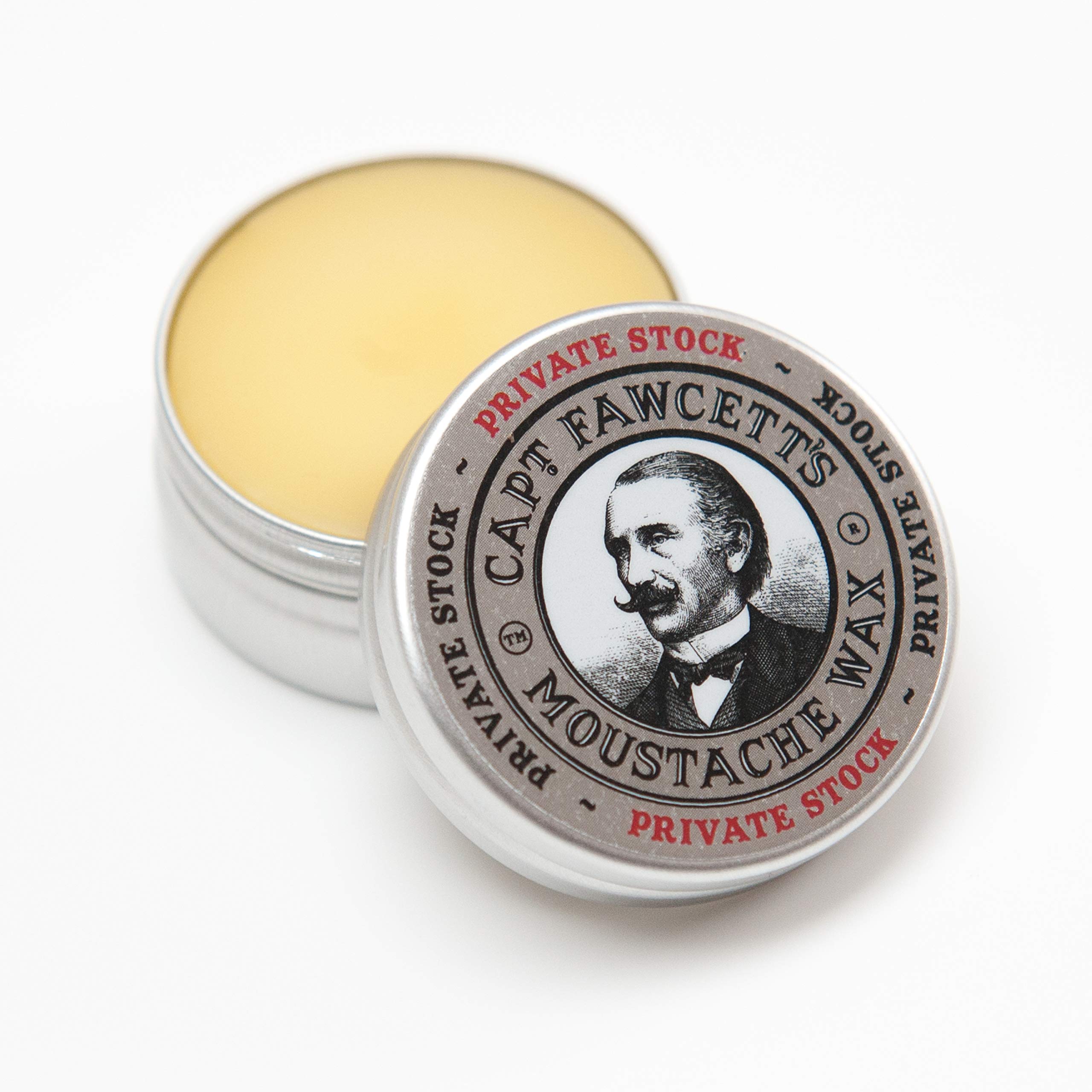 Captain Fawcett Private Stock Moustache Wax 15ml – Firm Hold Moustache Styling Wax for Men – Refined Blend with Cedarwood, Black Pepper & Patchouli for a Classic Gentleman’s Finish
