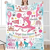 Cheer Blanket for Girls, Cheerleading Gifts for Cheerleards, Soft Plush Flannel Cheer Throw Blankets Stuff for Team Bedroom Sofa Bed Decoration, 40"x50" for Kids