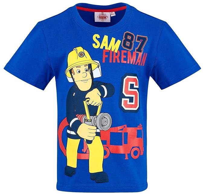 Feuerwehrmann Sam T-Shirt Jungen Rundhalsausschnitt