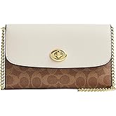 COACH womens Chain Crossbody in Signature Canvas