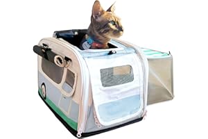 KITTYRAMA 2-in-1 Premium Cat Carrier - Airline Approved, Veterinary Approved Calming Carrier for Anxious Cats, Soft-Sided, Expandable & Collapsible, Cat Hideaway, 17" x 11" x 11", Ideal for Cats and Kittens