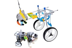 BAKYAR Adjustable Dog Wheelchair for Back Legs| Pet Wheelchairs with Disabled Hind Legs Walking|Stabel & Light Weight (7-Size) (M)