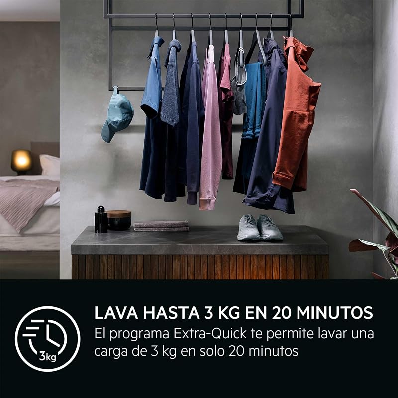 LFR7184N2V, Lavadora de Carga Frontal 8 Kg, 1400 rpm, Libre Instalación, Función Vapor, Lavado Rápido, Cajón Universal, Motor Inverter, Display LCD/LED, Serie 7000, Blanca, Clase A